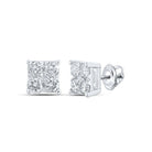 10kt White Gold Square Diamond Earrings - Dazzling Modernity - Splendid Jewellery