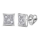 10kt White Gold Square Diamond Earrings - Elegant and Masculine Sparkle - Splendid Jewellery