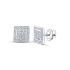 10kt White Gold Square Diamond Earrings - Elegant Men's Jewelry with 1/4 Cttw - Splendid Jewellery