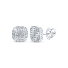 Load image into Gallery viewer, 10kt White Gold Square Diamond Earrings - Elegant Men's Jewelry with 1/5 Cttw Diamonds - Splendid Jewellery