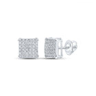 10kt White Gold Square Diamond Earrings for Men - 1/5 Ct.t.w. - Splendid Jewellery