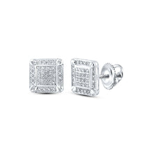 Load image into Gallery viewer, 10kt White Gold Square Diamond Earrings for Men - 1/5 Cttw, G - H Color, I3 Clarity - Splendid Jewellery