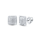 10kt White Gold Square Diamond Earrings for Men - 1/5 Cttw, G - H Color, I3 Clarity - Splendid Jewellery