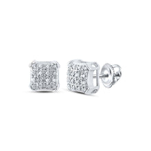 Load image into Gallery viewer, 10kt White Gold Square Diamond Earrings for Men - A Dazzling Touch of Elegance - Splendid Jewellery