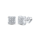 10kt White Gold Square Diamond Earrings for Men - A Dazzling Touch of Elegance - Splendid Jewellery