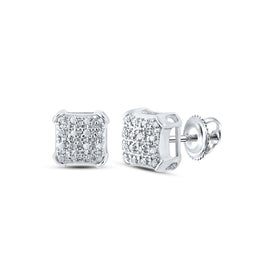 10kt White Gold Square Diamond Earrings for Men - A Dazzling Touch of Elegance - Splendid Jewellery