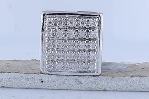 10kt White Gold Square Diamond Earrings for Men - Elegant and Refined - Splendid Jewellery