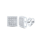 10kt White Gold Square Diamond Earrings for Men - Elegant and Refined - Alternate view 1 from Splendid Jewellery