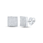 10kt White Gold Square Diamond Earrings for Men - Elegant and Timeless Sparkle - Splendid Jewellery
