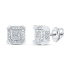10kt White Gold Square Diamond Earrings for Men - Stunning 1/3 Cttw Sparklers - Splendid Jewellery