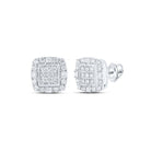 10kt White Gold Square Diamond Earrings - Sleek and Sophisticated Men's Jewelry - Splendid Jewellery
