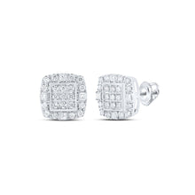 Load image into Gallery viewer, 10kt White Gold Square Diamond Earrings - Sleek and Sophisticated Men's Jewelry - Splendid Jewellery