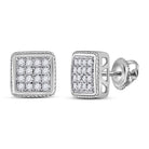 10kt White Gold Square Diamond Earrings - Sleek and Sophisticated Men's Jewelry - Splendid Jewellery