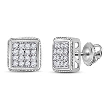 Load image into Gallery viewer, 10kt White Gold Square Diamond Earrings - Sleek and Sophisticated Men's Jewelry - Splendid Jewellery