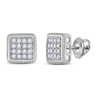 10kt White Gold Square Diamond Earrings - Sleek and Sophisticated Men's Jewelry - Splendid Jewellery