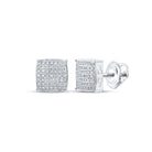 10kt White Gold Square Diamond Earrings - Sleek and Sophisticated Men's Jewelry - Splendid Jewellery