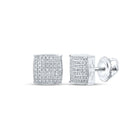 10kt White Gold Square Diamond Earrings - Sleek and Sophisticated Men's Jewelry - Splendid Jewellery