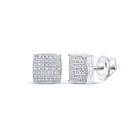 10kt White Gold Square Diamond Earrings - Sleek and Sophisticated Men's Jewelry - Splendid Jewellery