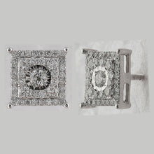 Load image into Gallery viewer, 10kt White Gold Square Diamond Earrings - Sparkling Brilliance Collection - Splendid Jewellery