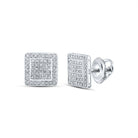 10kt White Gold Square Diamond Earrings - Striking Men's Jewelry - Splendid Jewellery