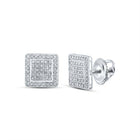 10kt White Gold Square Diamond Earrings - Striking Men's Jewelry - Splendid Jewellery