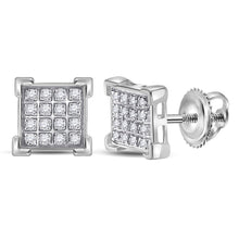 Load image into Gallery viewer, 10kt White Gold Square Diamond Earrings - Stunning Men's Jewelry Piece - Splendid Jewellery