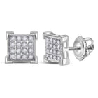 10kt White Gold Square Diamond Earrings - Stunning Men's Jewelry Piece - Splendid Jewellery