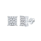 10kt White Gold Square Diamond Earrings - Timeless Elegance - Splendid Jewellery