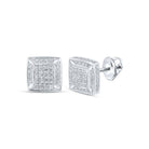 10kt White Gold Square Diamond Earrings - Timeless Elegance and Modern Charm - Splendid Jewellery