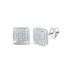 10kt White Gold Square Diamond Earrings - Timeless Elegance and Modern Charm - Splendid Jewellery