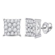 Load image into Gallery viewer, 10kt White Gold Square Diamond Earrings - Timeless Elegance and Modern Charm - Splendid Jewellery