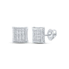 10kt White Gold Square Diamond Earrings - Timeless Elegance and Sparkling Brilliance - Splendid Jewellery