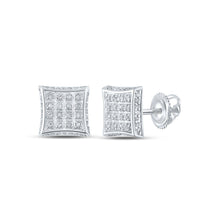 Load image into Gallery viewer, 10kt White Gold Square Diamond Earrings - Timeless Elegance and Sparkling Brilliance - Splendid Jewellery