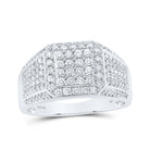 10kt White Gold Square Diamond Men's Ring - 1 Cttw | Splendid Jewellery - Splendid Jewellery