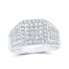 10kt White Gold Square Diamond Men's Ring - 1 Cttw | Splendid Jewellery - Splendid Jewellery