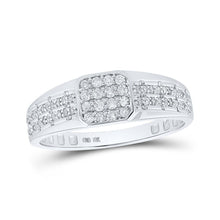 Load image into Gallery viewer, 10kt White Gold Square Diamond Men's Ring - 1/3 Cttw - Splendid Jewellery