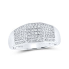 10kt White Gold Square Diamond Ring for Men - 1/2 Cttw | Splendid Jewellery - Splendid Jewellery