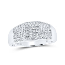 Load image into Gallery viewer, 10kt White Gold Square Diamond Ring for Men - 1/2 Cttw | Splendid Jewellery - Splendid Jewellery