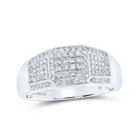 10kt White Gold Square Diamond Ring for Men - 1/2 Cttw | Splendid Jewellery - Splendid Jewellery