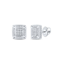 Load image into Gallery viewer, 10kt White Gold Square Diamond Stud Earrings - Timeless Elegance by Splendid Jewellery - Splendid Jewellery