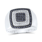 10kt White Gold Square Ring with Black Color Treated Diamond - Sleek and Striking Men's Jewelry - Splendid Jewellery