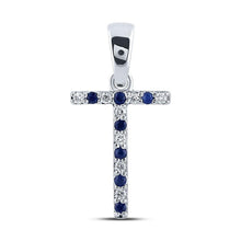 Load image into Gallery viewer, 10kt White Gold T - Shaped Sapphire and Diamond Initial Pendant - Splendid Jewellery
