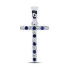 10kt White Gold T - Shaped Sapphire and Diamond Initial Pendant - Splendid Jewellery