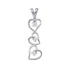 10kt White Gold Triple Heart Diamond Pendant - Symbol of Eternal Love - Splendid Jewellery