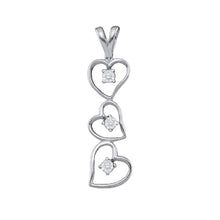 Load image into Gallery viewer, 10kt White Gold Triple Heart Diamond Pendant - Symbol of Eternal Love - Splendid Jewellery