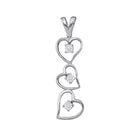 10kt White Gold Triple Heart Diamond Pendant - Symbol of Eternal Love - Splendid Jewellery