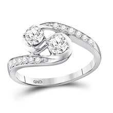 Load image into Gallery viewer, 10kt White Gold Twin Brilliance Diamond Bridal Wedding Ring - Splendid Jewellery