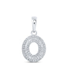 10kt White Gold Womens Baguette Diamond O Initial Letter Pendant - Personalized Elegance and Dazzling Brilliance - Splendid Jewellery