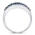 10kt White Gold Womens Round Blue Color Enhanced Diamond Band Ring 1/2 Cttw | Oceanic Elegance Diamond Band - Splendid Jewellery