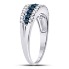10kt White Gold Womens Round Blue Color Enhanced Diamond Band Ring 1/2 Cttw | Oceanic Elegance Diamond Band Side 2 view from the 10Kt White Gold Womens Round Blue Color Enhanced Diamond Band Ring 1 2 Cttwpin93561 collection by Splendid Jewellery